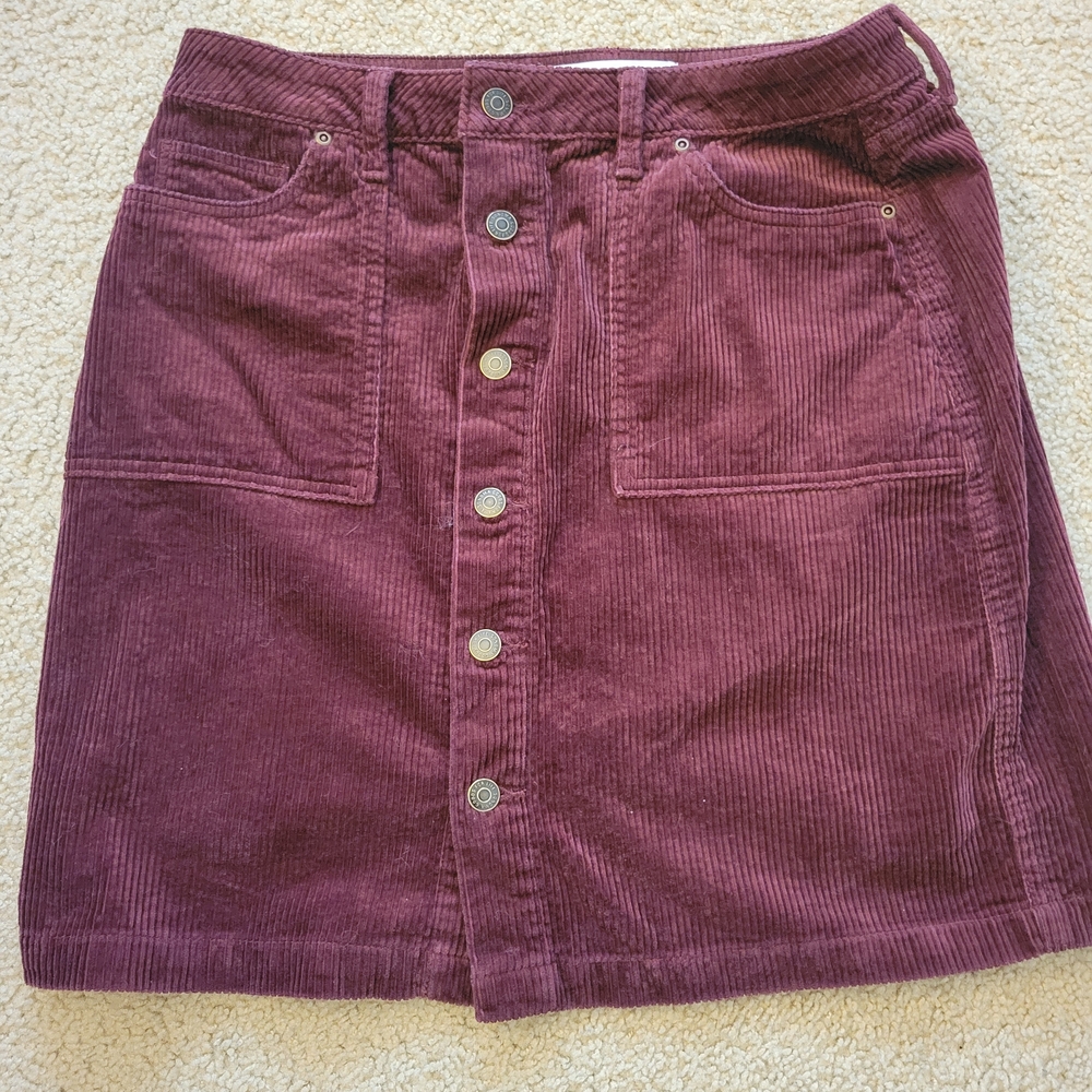 Sonoma Women's Maroon Corduroy Pencil Skirt